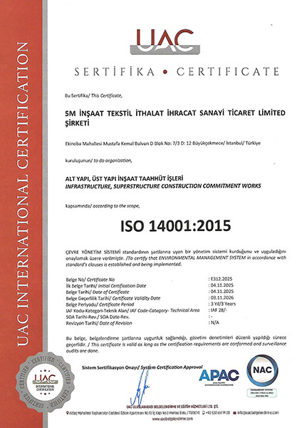ISO 14001:2015 Certificate